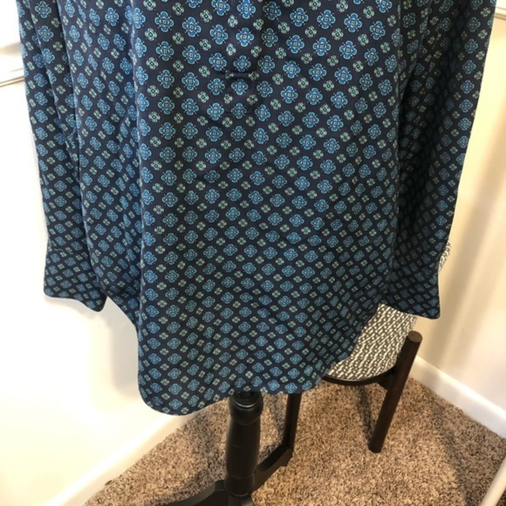 J. Crew Abstract Print 1/2 Button Down Blouse M - image 5